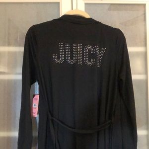 Juicy Couture Size Small Black Robe Rhinestones